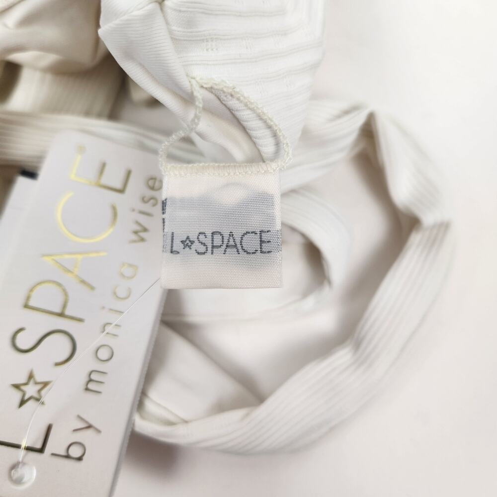 L*Space Lee Lee Ribbed Bikini Top in Cream Size Small NWT - Picture 3 of 4